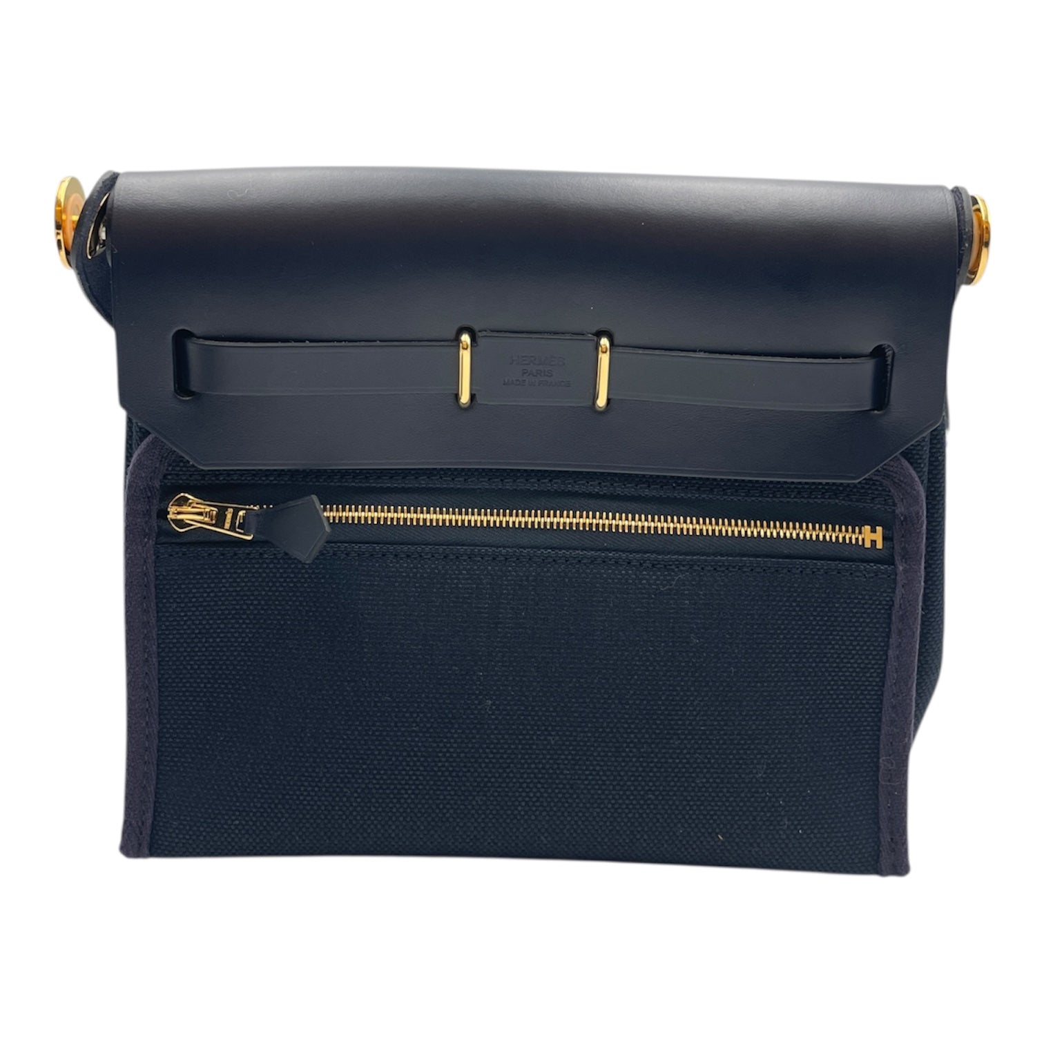 Herbag 20 Blue Indigo in Vache Hunter/Toile, Gold hardware
