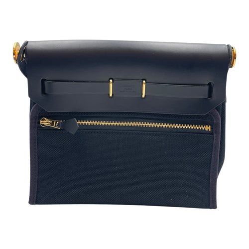 Herbag 20 Blue Indigo in Vache Hunter/Toile, Gold hardware