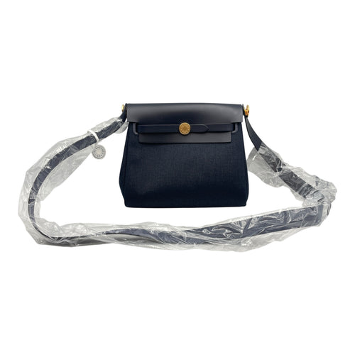 Herbag 20 Blue Indigo in Vache Hunter/Toile, Gold hardware