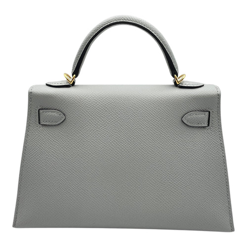 Sellier Kelly 20 Blue Glacier in Epsom, Gold hardware