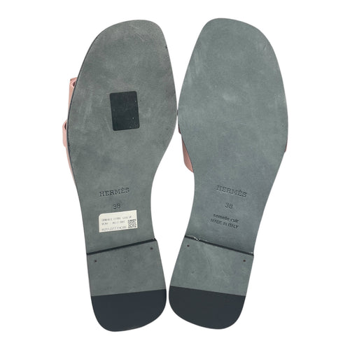 Giulia 38 Rose Aquarelle Sandals in Calf/Matte Alligator, Palladium hardware