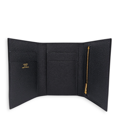 Bearn Combine Gris Misty/Black Wallet in Epsom, Permabrass hardware