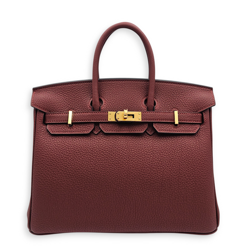 Birkin 25 Rouge H in Togo, Gold hardware