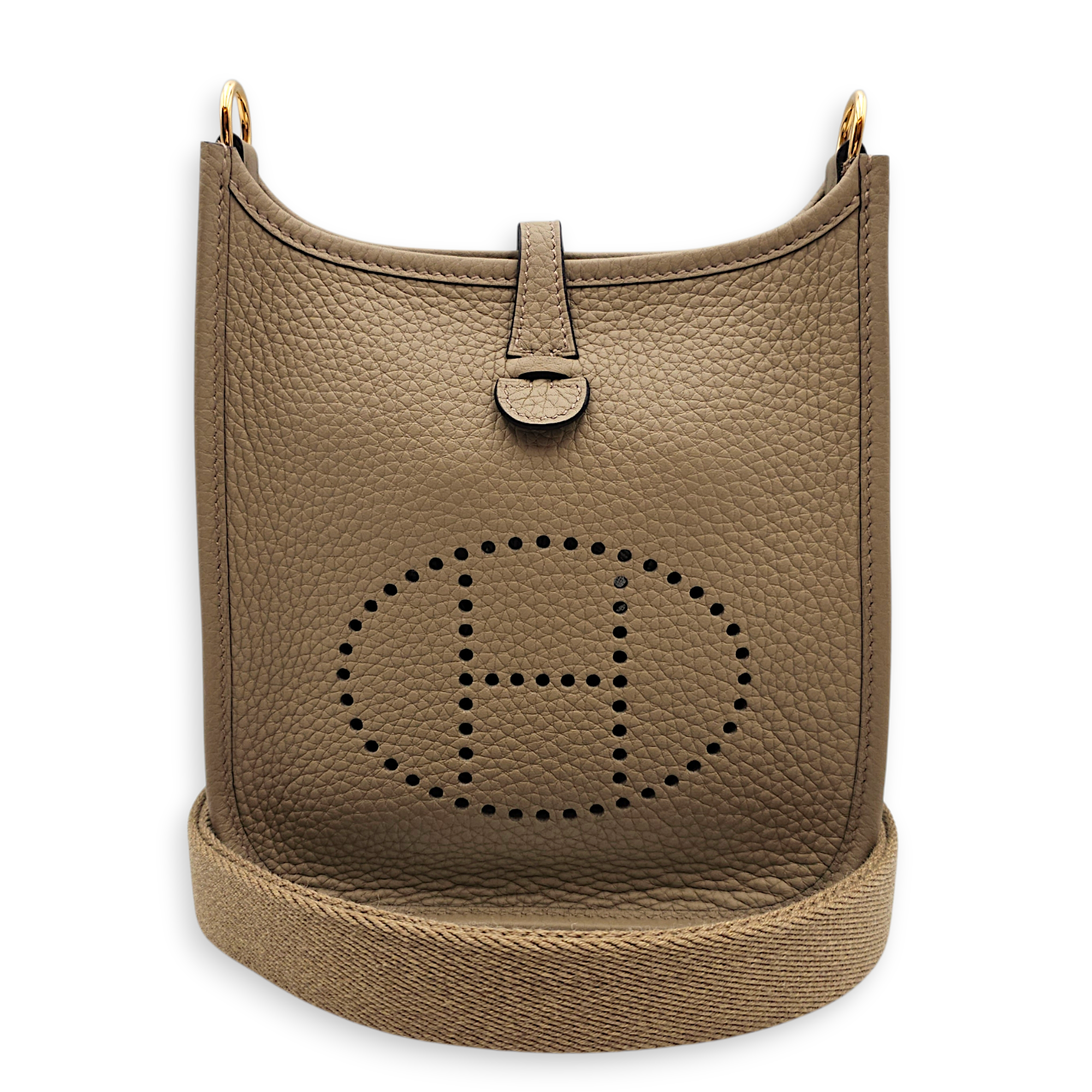Evelyne Mini Beige Marfa in Clemence, Gold hardware