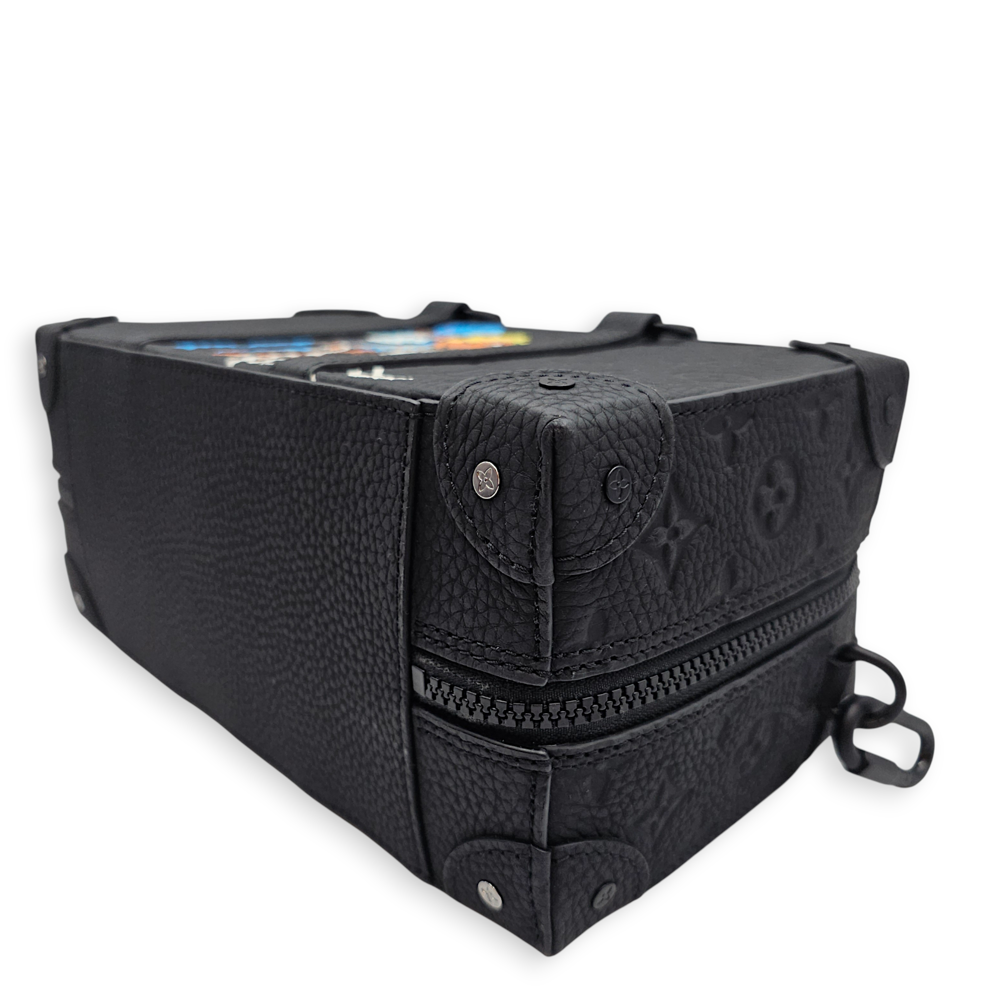 Speedy soft trunk Black Crossbody Bag in Empriente Leather, Gunmetal hardware