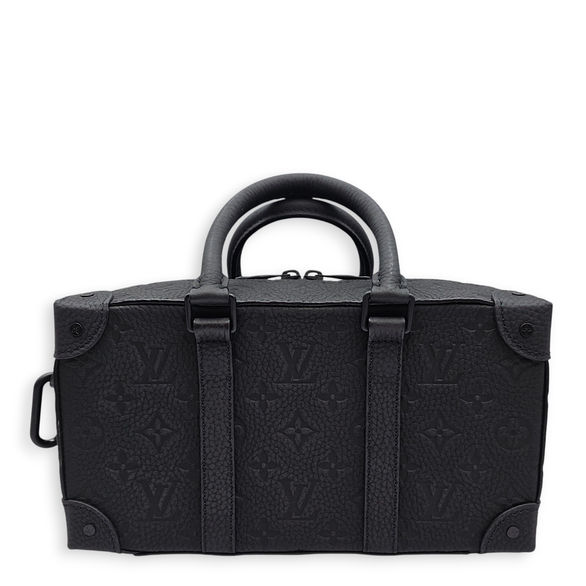Speedy soft trunk Black Crossbody Bag in Empriente Leather, Gunmetal hardware