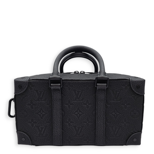 Speedy soft trunk Black Crossbody Bag in Empriente Leather, Gunmetal hardware