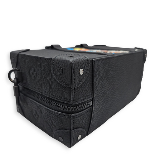 Speedy soft trunk Black Crossbody Bag in Empriente Leather, Gunmetal hardware