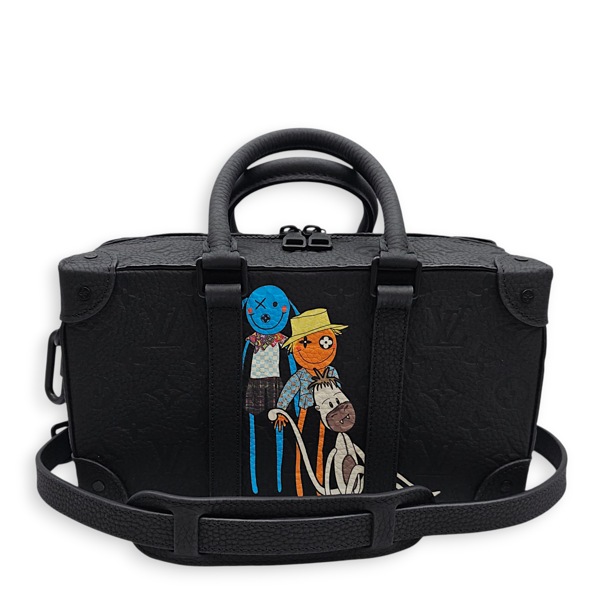 Speedy soft trunk Black Crossbody Bag in Empriente Leather, Gunmetal hardware