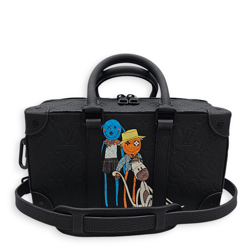 Speedy soft trunk Black Crossbody Bag in Empriente Leather, Gunmetal hardware