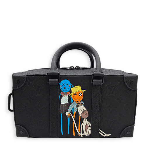 Speedy soft trunk Black Crossbody Bag in Empriente Leather, Gunmetal hardware