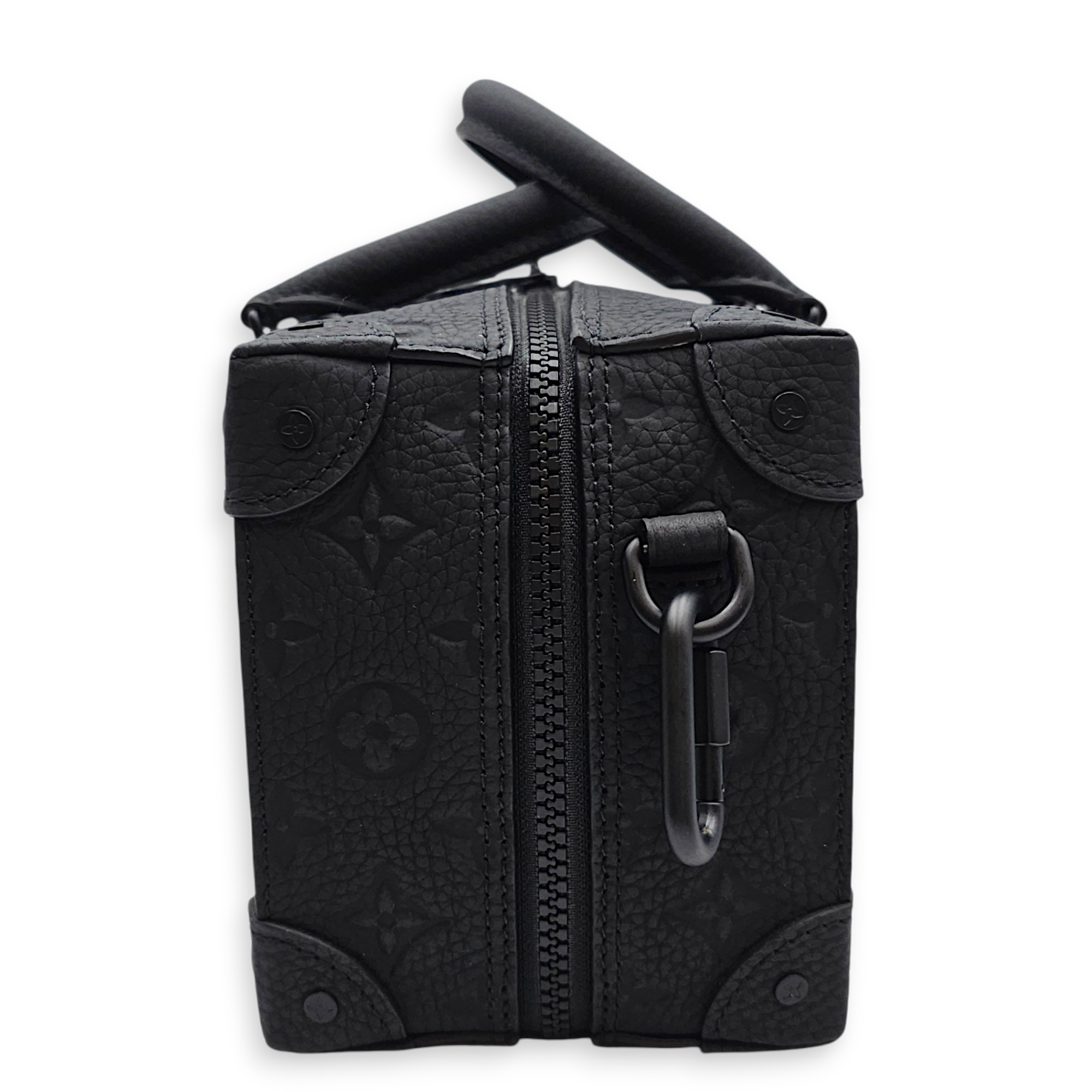 Speedy soft trunk Black Crossbody Bag in Empriente Leather, Gunmetal hardware