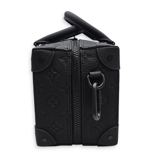 Speedy soft trunk Black Crossbody Bag in Empriente Leather, Gunmetal hardware