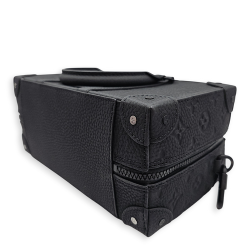 Speedy soft trunk Black Crossbody Bag in Empriente Leather, Gunmetal hardware