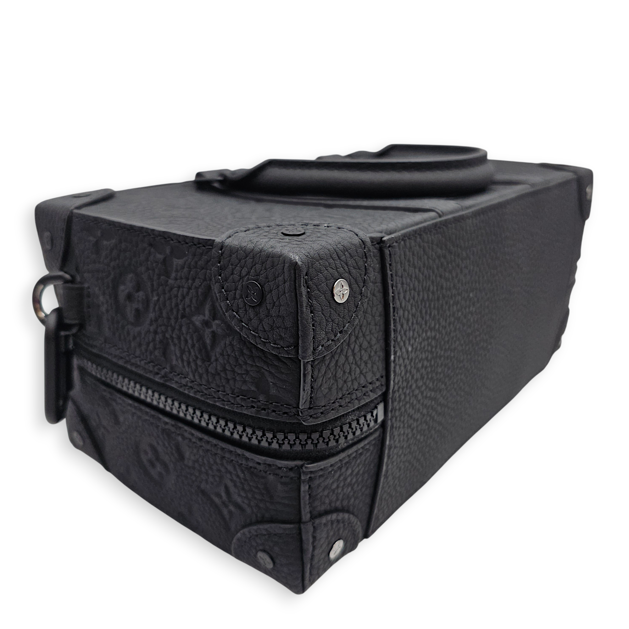 Speedy soft trunk Black Crossbody Bag in Empriente Leather, Gunmetal hardware