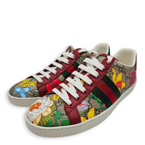 Ace GG Supreme Flora Print 36.5 Multi-colour Sneakers in Calfskin