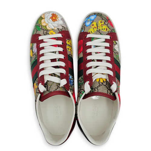 Ace GG Supreme Flora Print 36.5 Multi-colour Sneakers in Calfskin