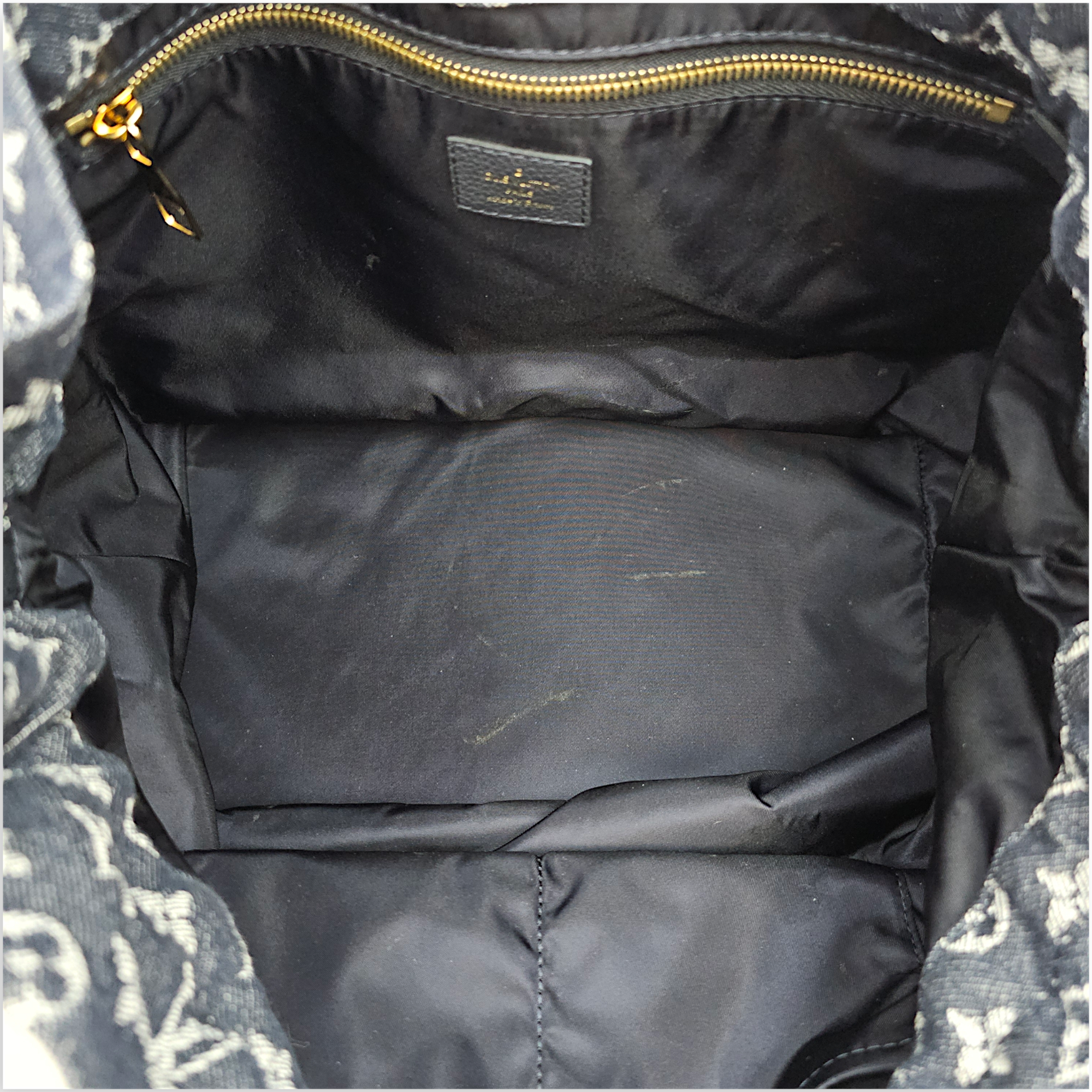 Monogram Noe MM Denim Blue Shoulder Bag , Gold hardware