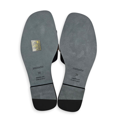 Giulia 36 Blue Brut/Naturel Sandals in Denim/Calfskin, Palladium hardware