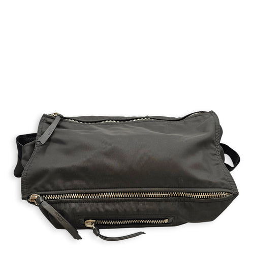 Pandora Medium Grey Messenger Bag in Canvas, Silver hardware