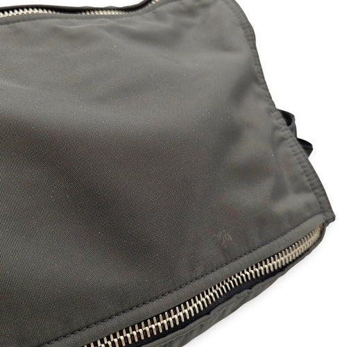 Pandora Medium Grey Messenger Bag in Canvas, Silver hardware