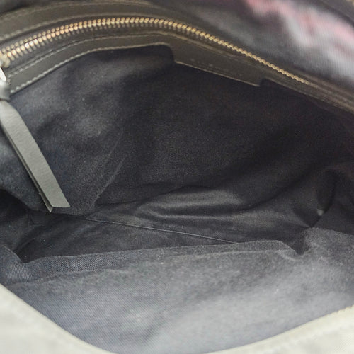 Pandora Medium Grey Messenger Bag in Canvas, Silver hardware