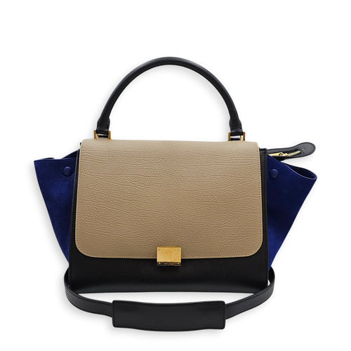 Trapeze  Large  Beige/Blue/Grey Shoulder Bag in Calfskin Gold hardware CL2512-17812 10