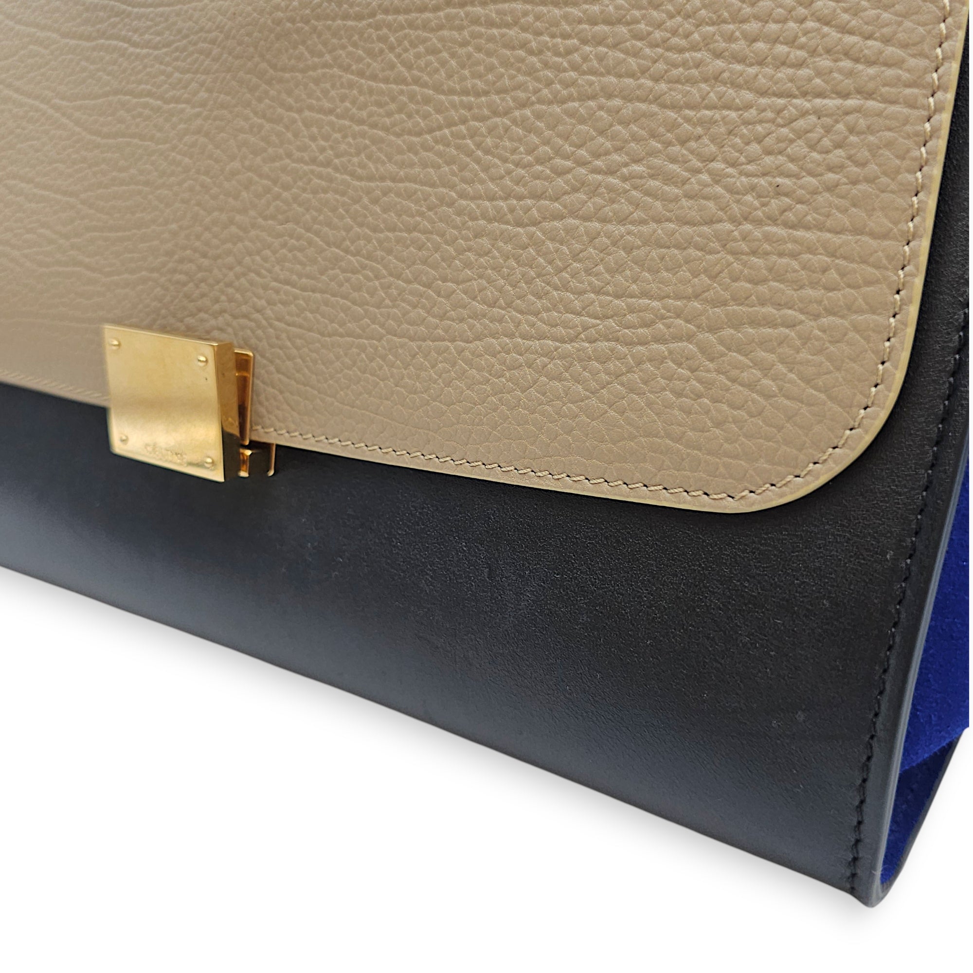 Trapeze  Large  Beige/Blue/Grey Shoulder Bag in Calfskin Gold hardware CL2512-17812 9