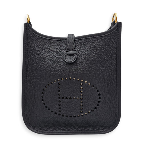 Evelyne Mini Black in Clemence, Gold hardware