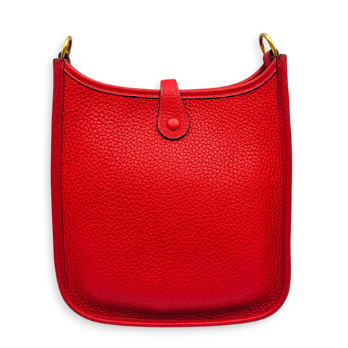 Evelyne Mini Rouge de coeur in Clemence, Gold hardware