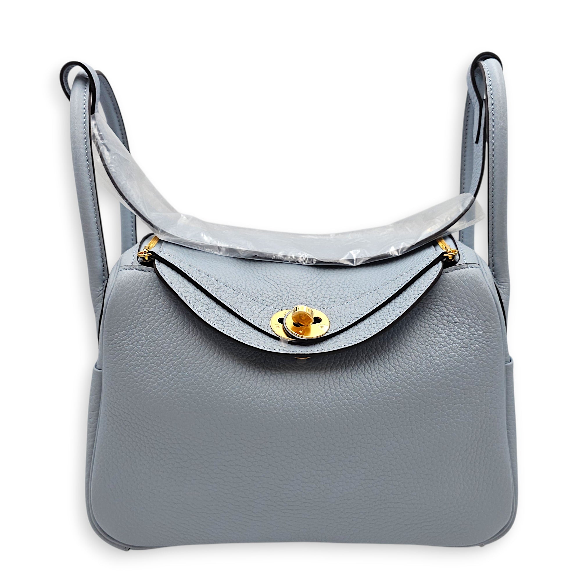 Lindy 26 Blue Lin in Clemence, Gold hardware