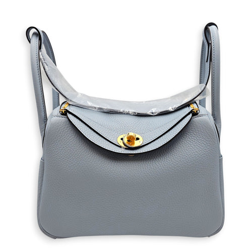 Lindy 26 Blue Lin in Clemence, Gold hardware