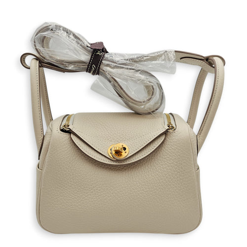 Lindy II Mini Craie in Clemence, Gold hardware