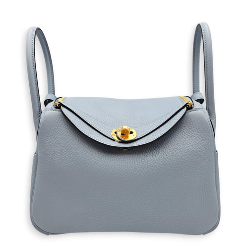 Lindy 26 Blue Lin in Clemence, Gold hardware