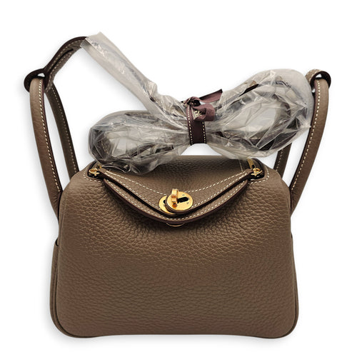 Lindy Mini Etoupe in Clemence, Gold hardware