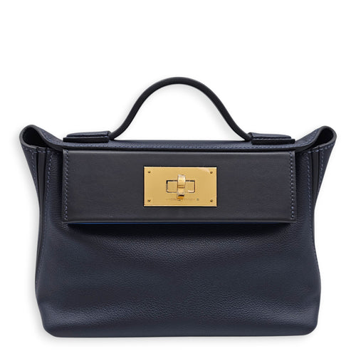 24/24-21 Blue Nuit/France in Evercolor, Gold hardware