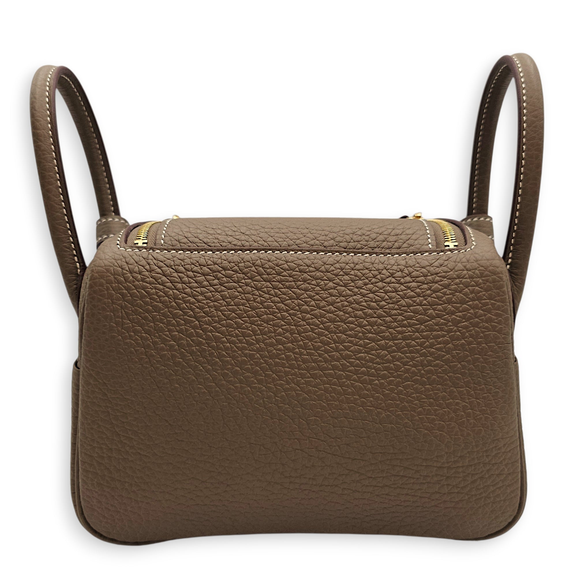 Lindy Mini Etoupe in Clemence, Gold hardware