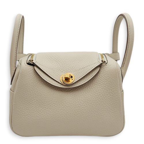 Lindy II Mini Craie in Clemence, Gold hardware