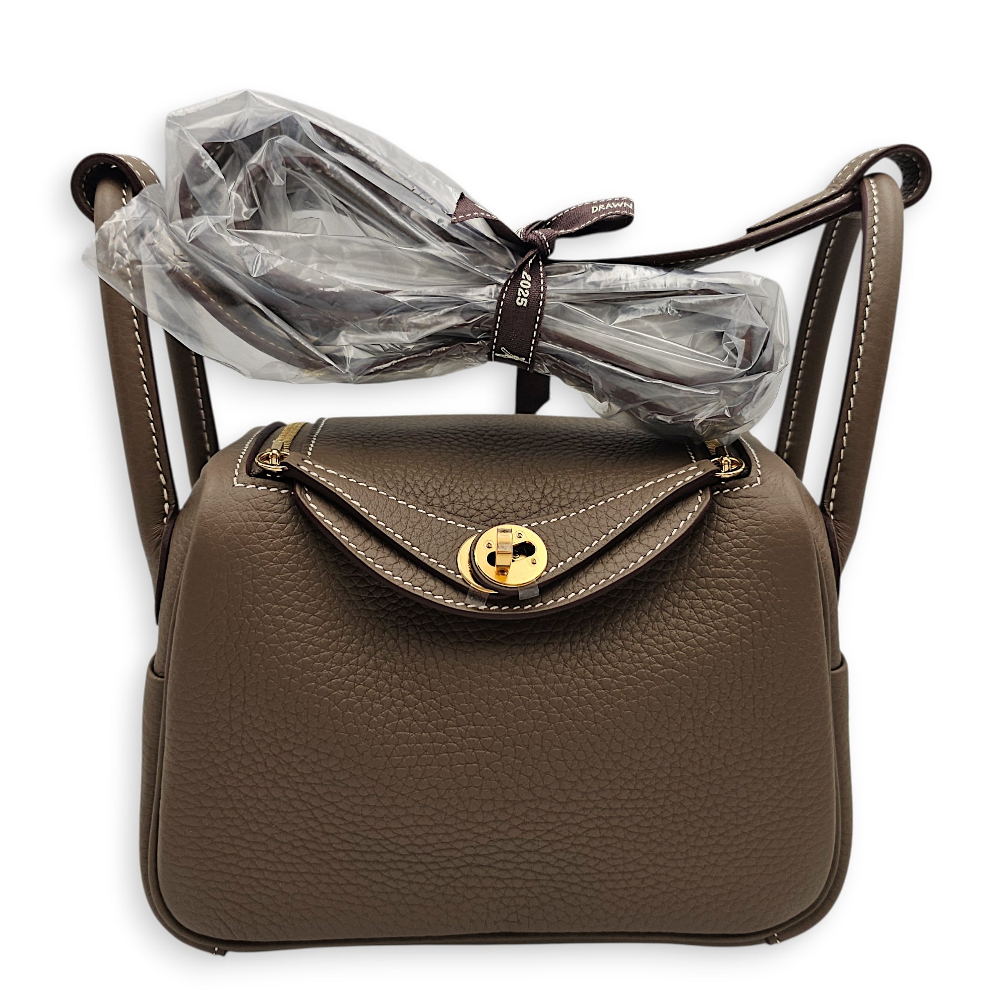 Lindy II Mini Etoupe in Clemence, Gold hardware