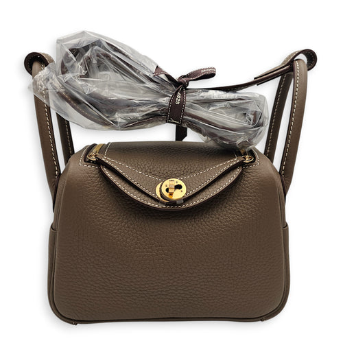 Lindy II Mini Etoupe in Clemence, Gold hardware