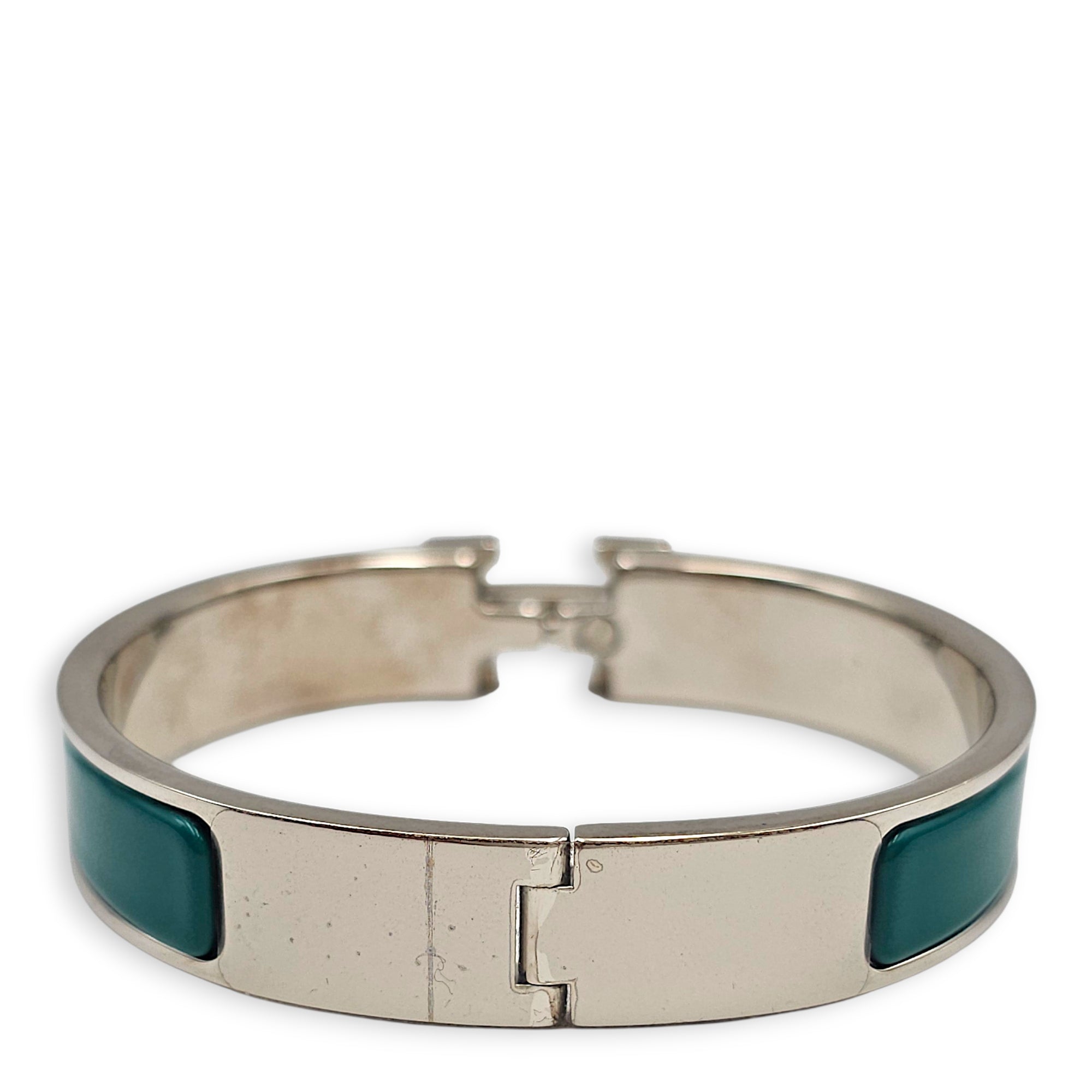 Clic H PM Malachite Bracelet , White Enamel hardware