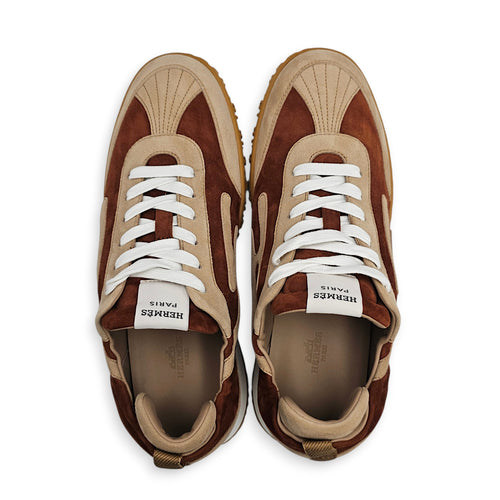 Jet 41 Brun Amourette/Miel Sneakers in Suede Leather