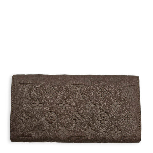 Monogram Empreinte Tri-fold Brown Wallet in Empriente Leather, Gold hardware