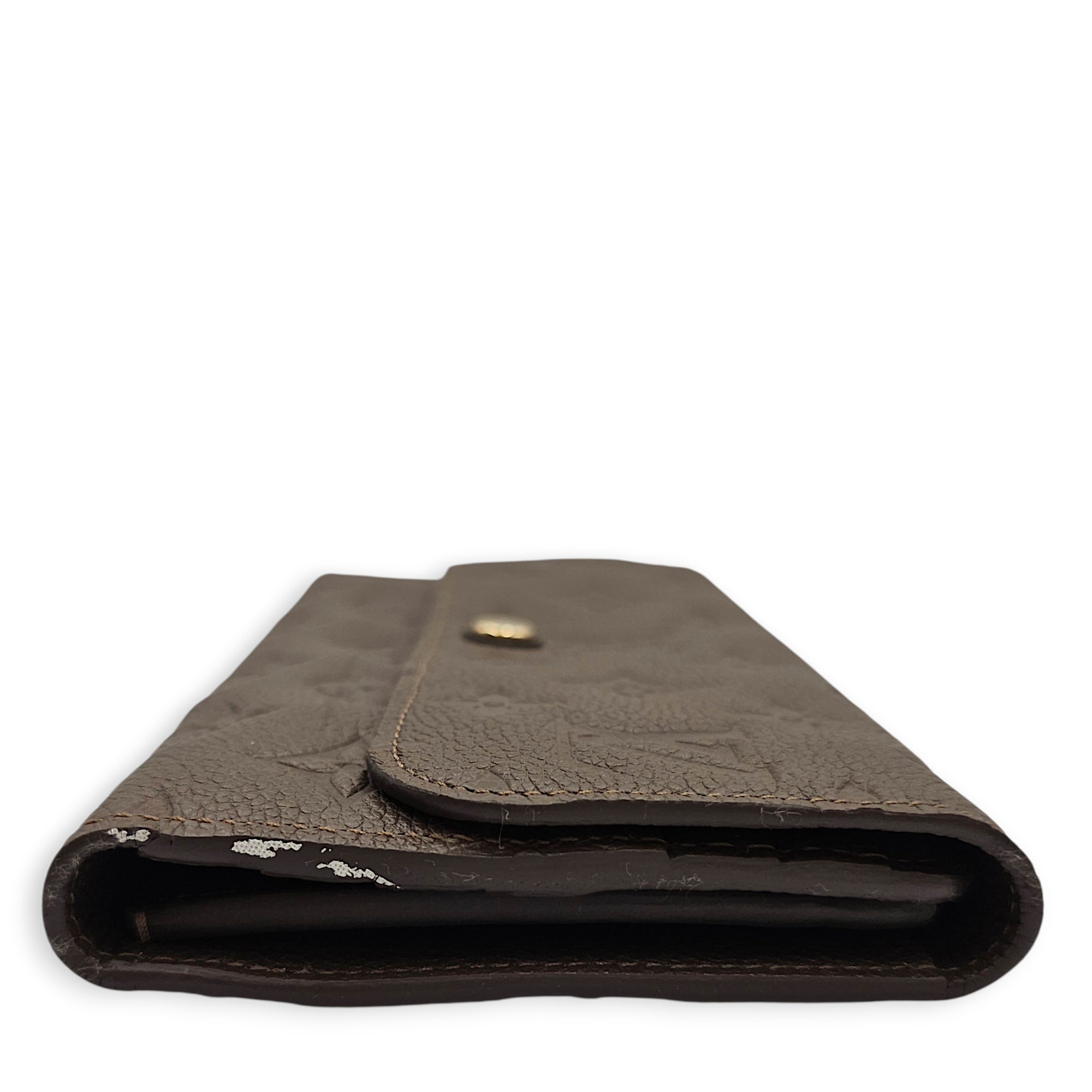 Monogram Empreinte Tri-fold Brown Wallet in Empriente Leather, Gold hardware