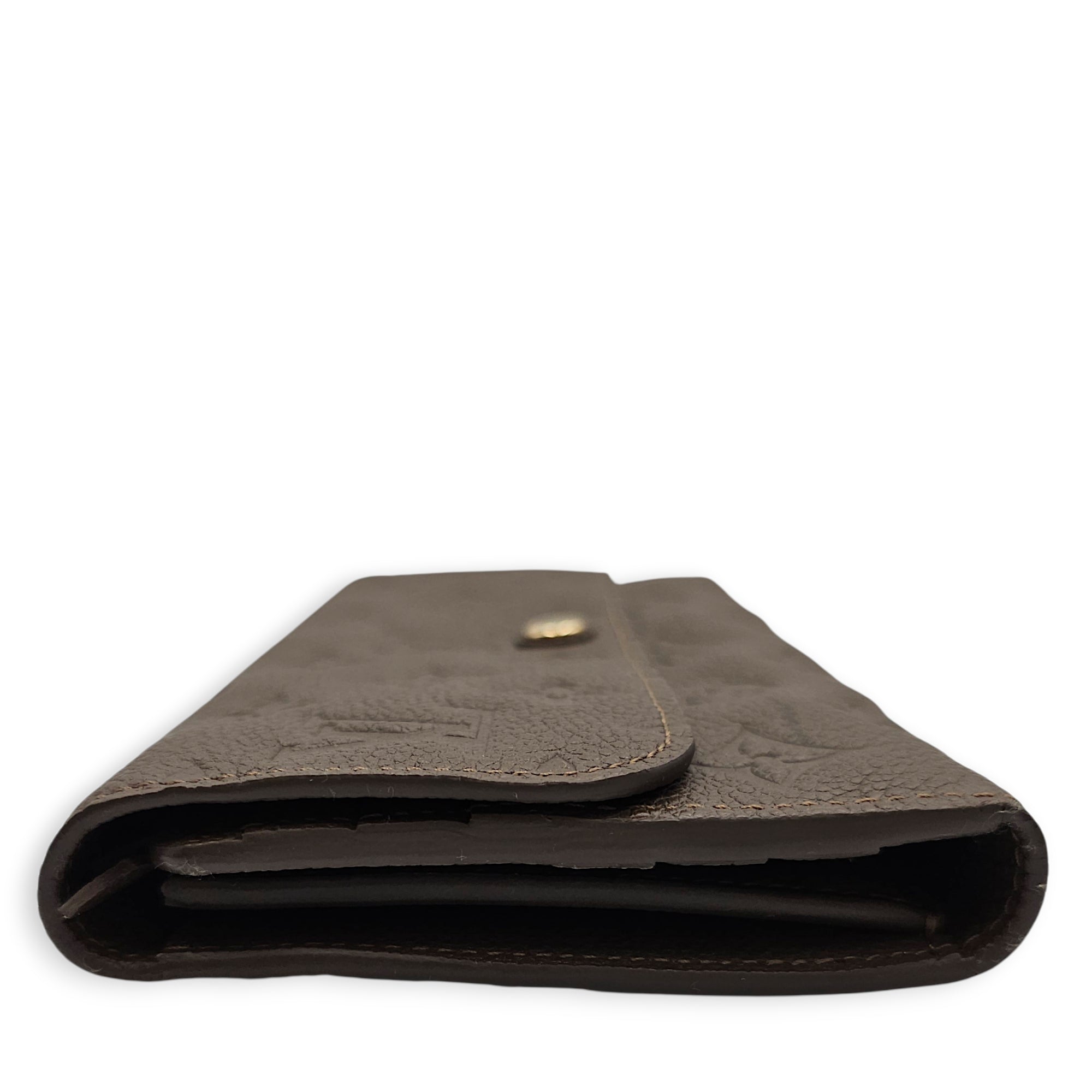 Monogram Empreinte Tri-fold Brown Wallet in Empriente Leather, Gold hardware