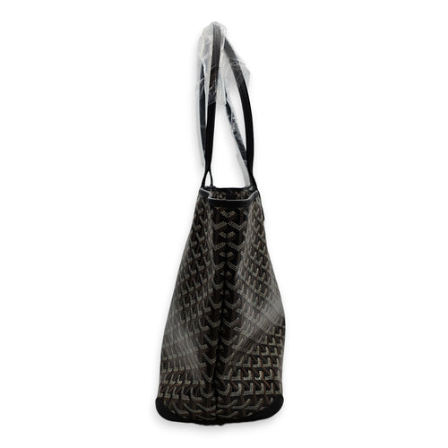 Sac Artois MM Black Shoulder Bag in Canvas, Silver hardware