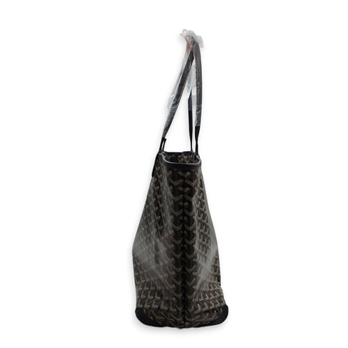 Sac Artois MM Black Shoulder Bag in Canvas, Silver hardware