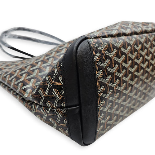 Sac Artois MM Black Shoulder Bag in Canvas, Silver hardware