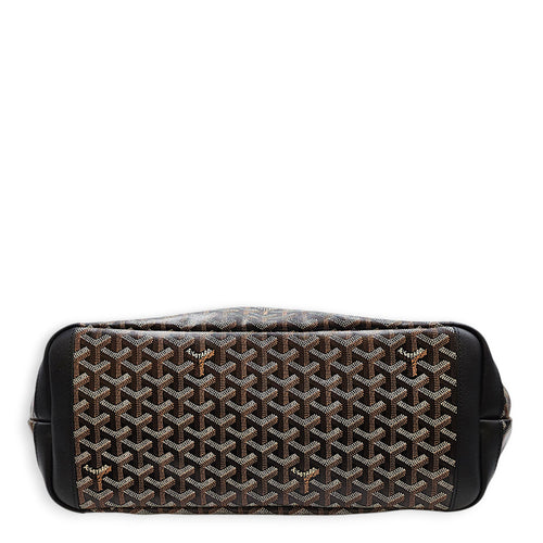 Sac Artois MM Black Shoulder Bag in Canvas, Silver hardware