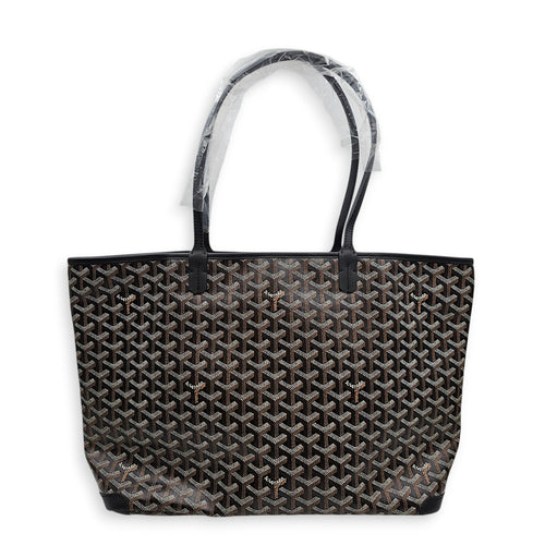 Sac Artois MM Black Shoulder Bag in Canvas, Silver hardware